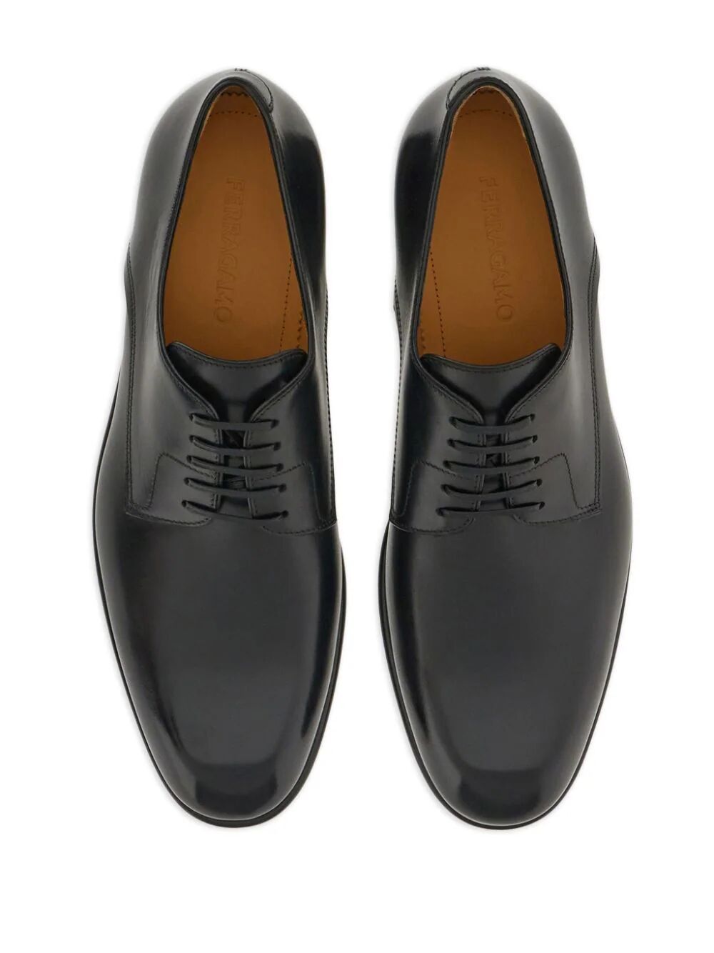 Ferragamo Lace Up Leather Derby Dress Shoes for Men