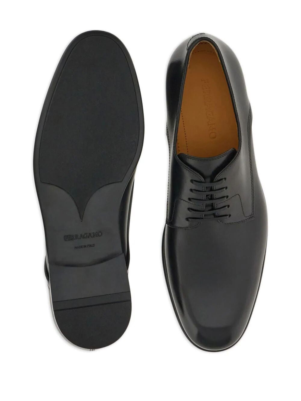 Ferragamo Lace Up Leather Derby Dress Shoes for Men