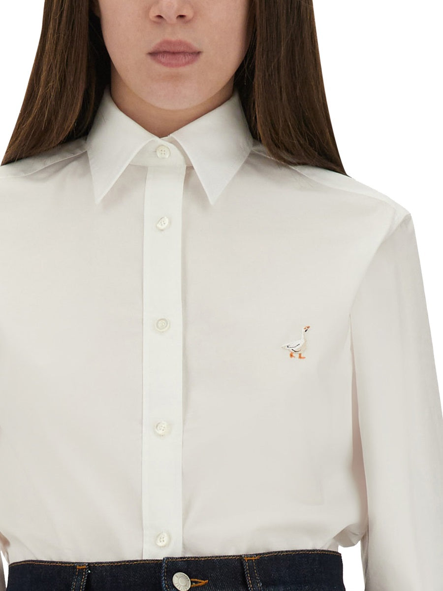 MOSCHINO COUTURE Embroidered Goose Regular Fit Shirt Size 40