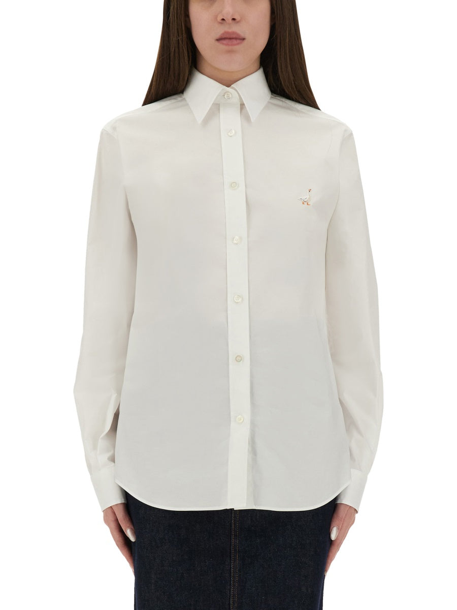 MOSCHINO COUTURE Embroidered Goose Regular Fit Shirt Size 40