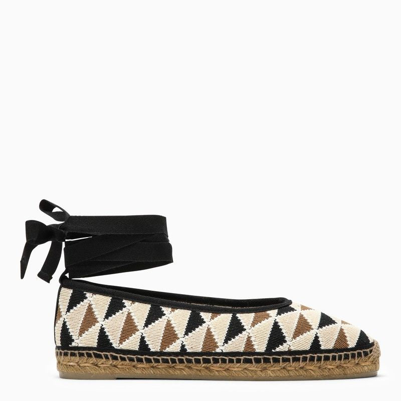 CASTAÑER Low Espadrilles with Geometric Crochet Design