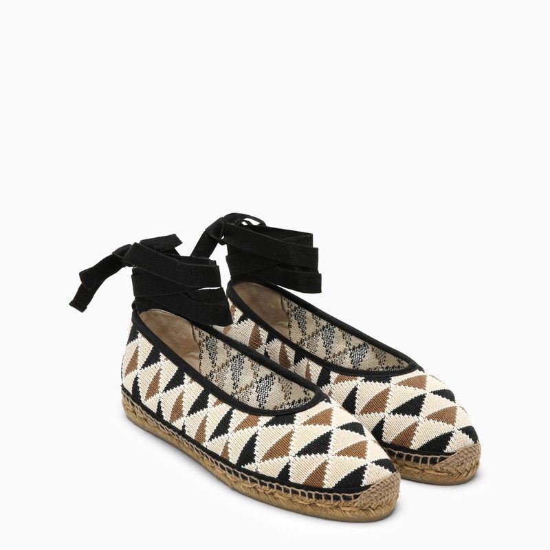 CASTAÑER Low Espadrilles with Geometric Crochet Design