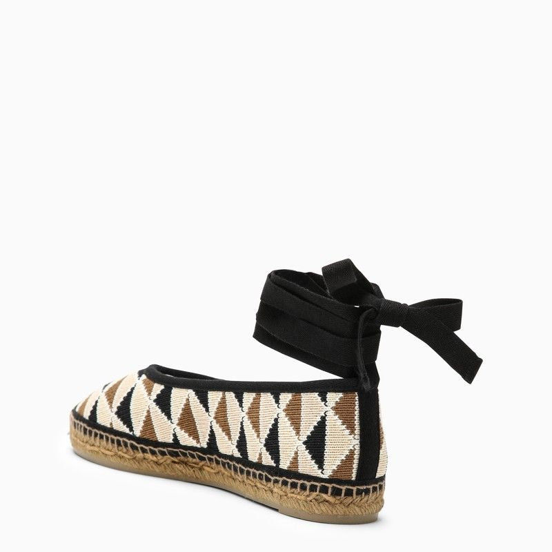 CASTAÑER Low Espadrilles with Geometric Crochet Design