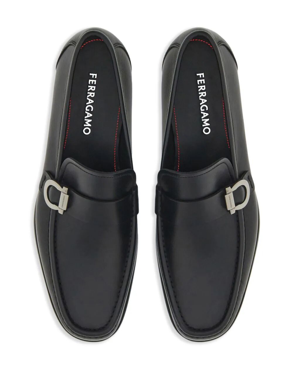 Ferragamo Gancini Hook Ornament Leather Loafers