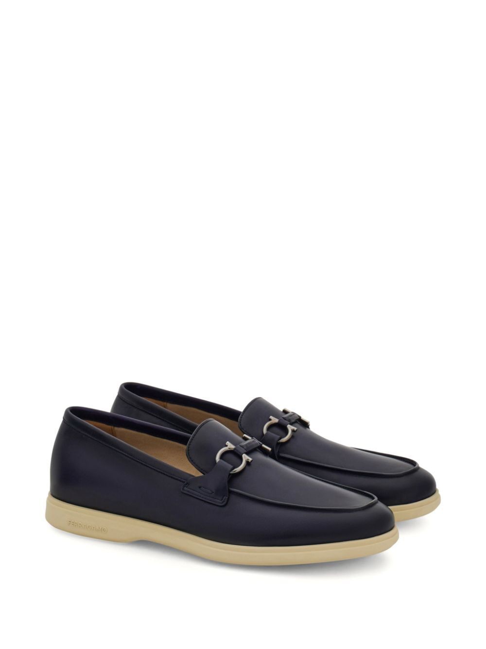 Ferragamo Cosimo Leather Casual Loafers with Gancini Hook Buckle