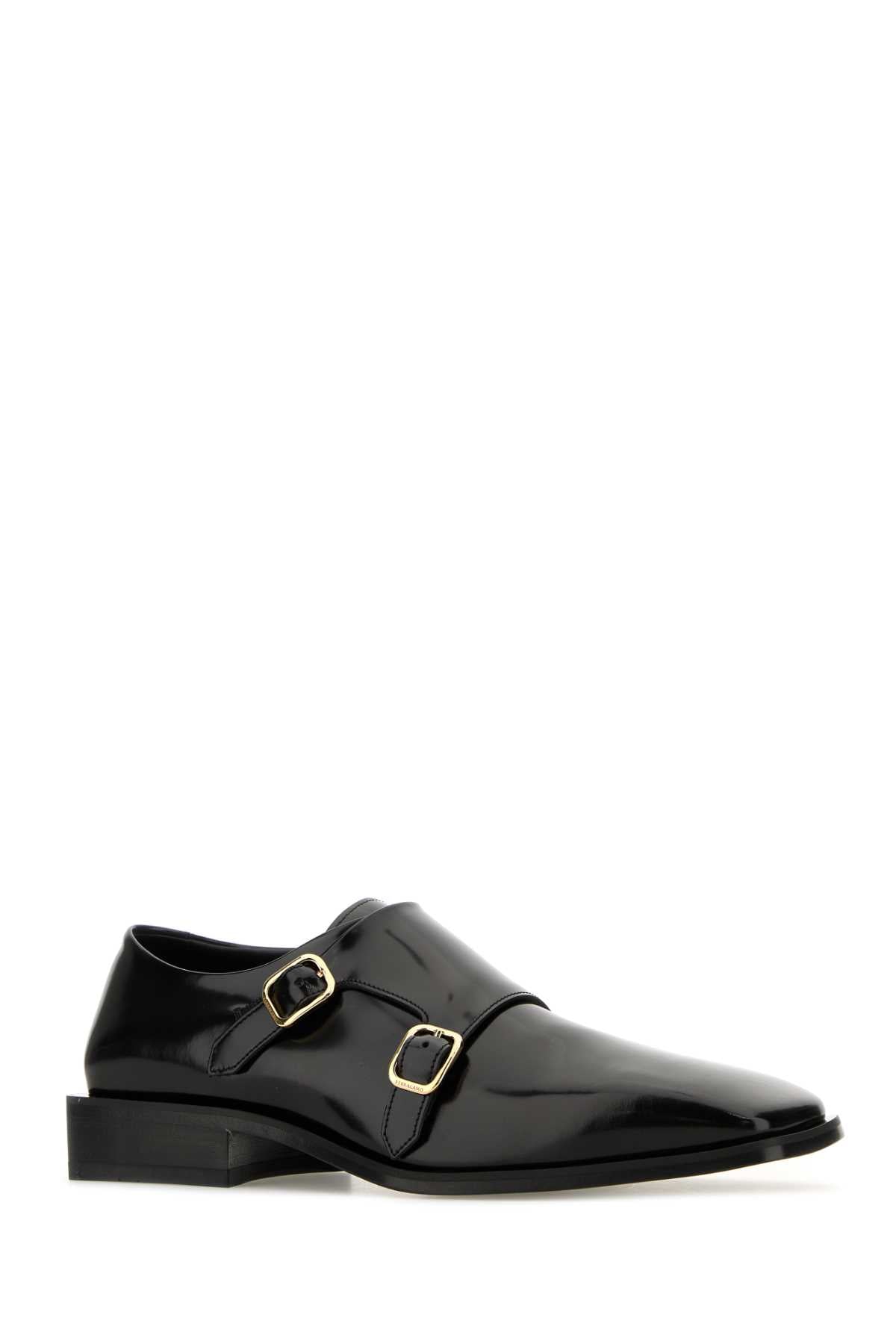Ferragamo Men's Leather Monk Strap Shoes