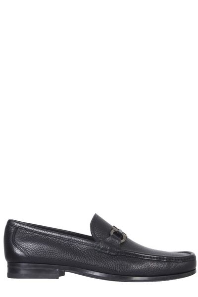 Ferragamo Leather Loafers with Gancini Hook