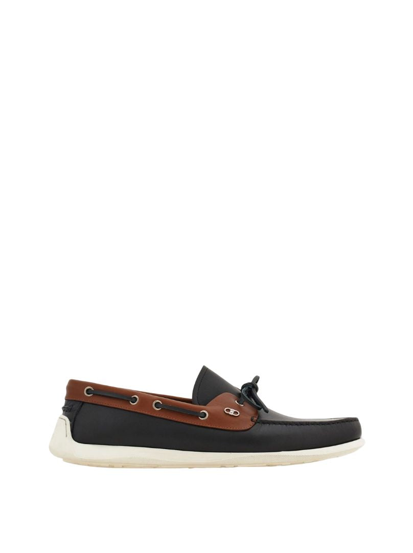 Ferragamo Men's Leather Moccasins with Bow Design