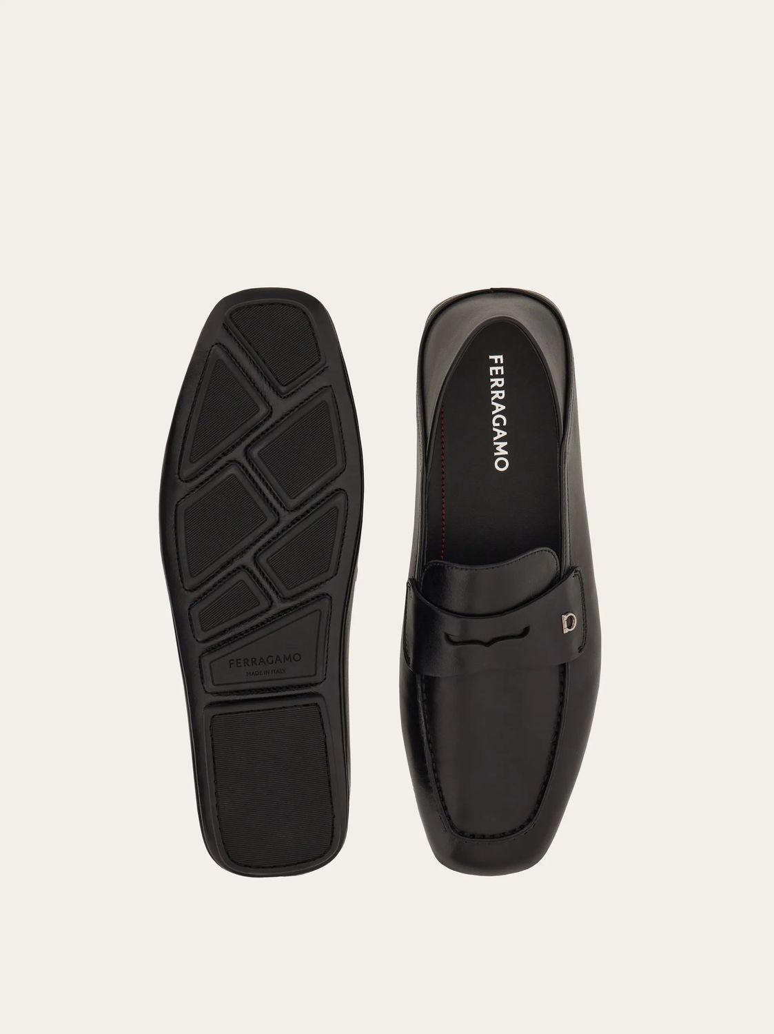 Ferragamo Men's Moccasin with Fur Adornment and Gancini Hook