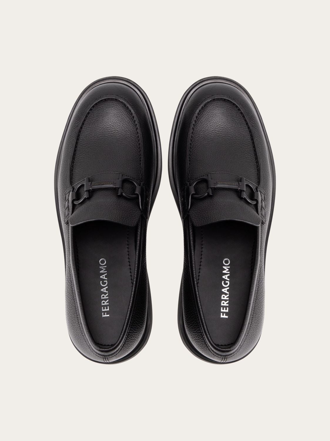 Ferragamo Men's Moccasins with Gancini Hook Decoration