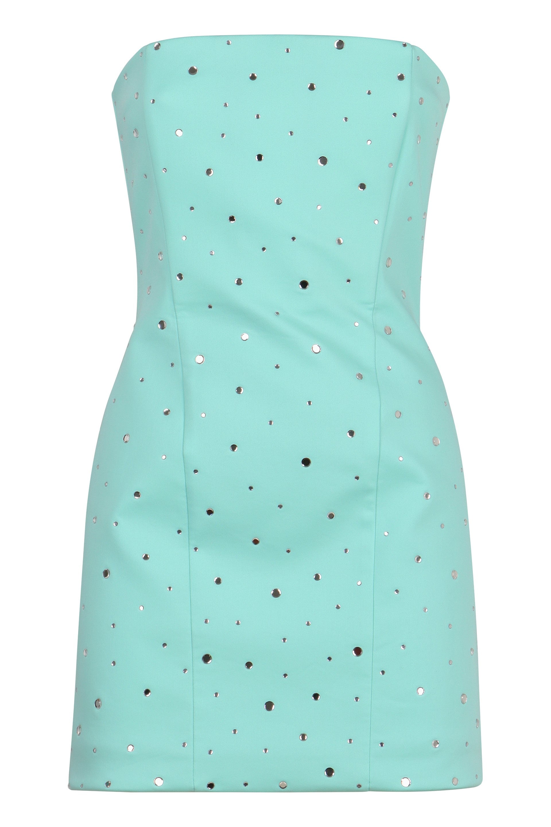 GIUSEPPE DI MORABITO Rhinestone-Embellished Slim Fit Cotton Mini Dress