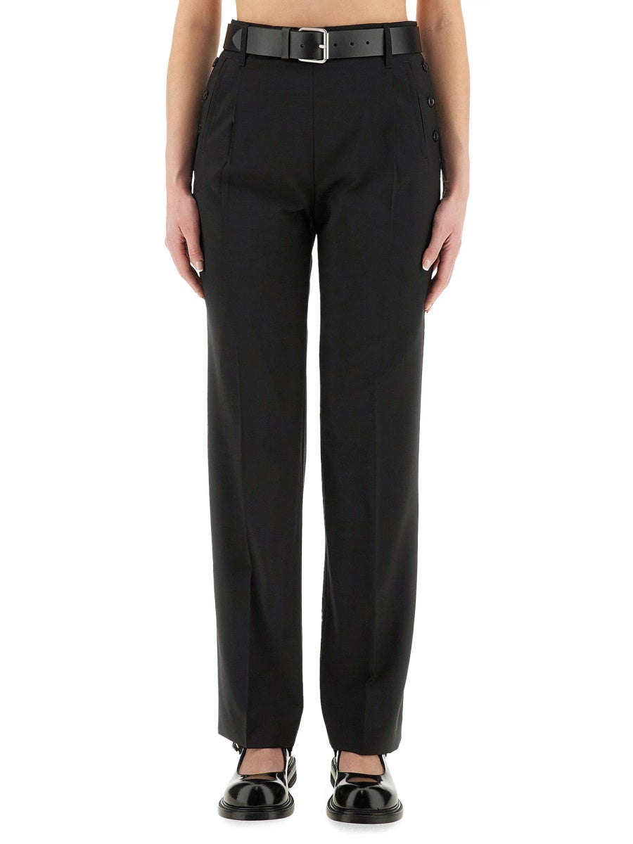 MOSCHINO COUTURE Straight Fit Virgin Wool Pants Size 40 IT
