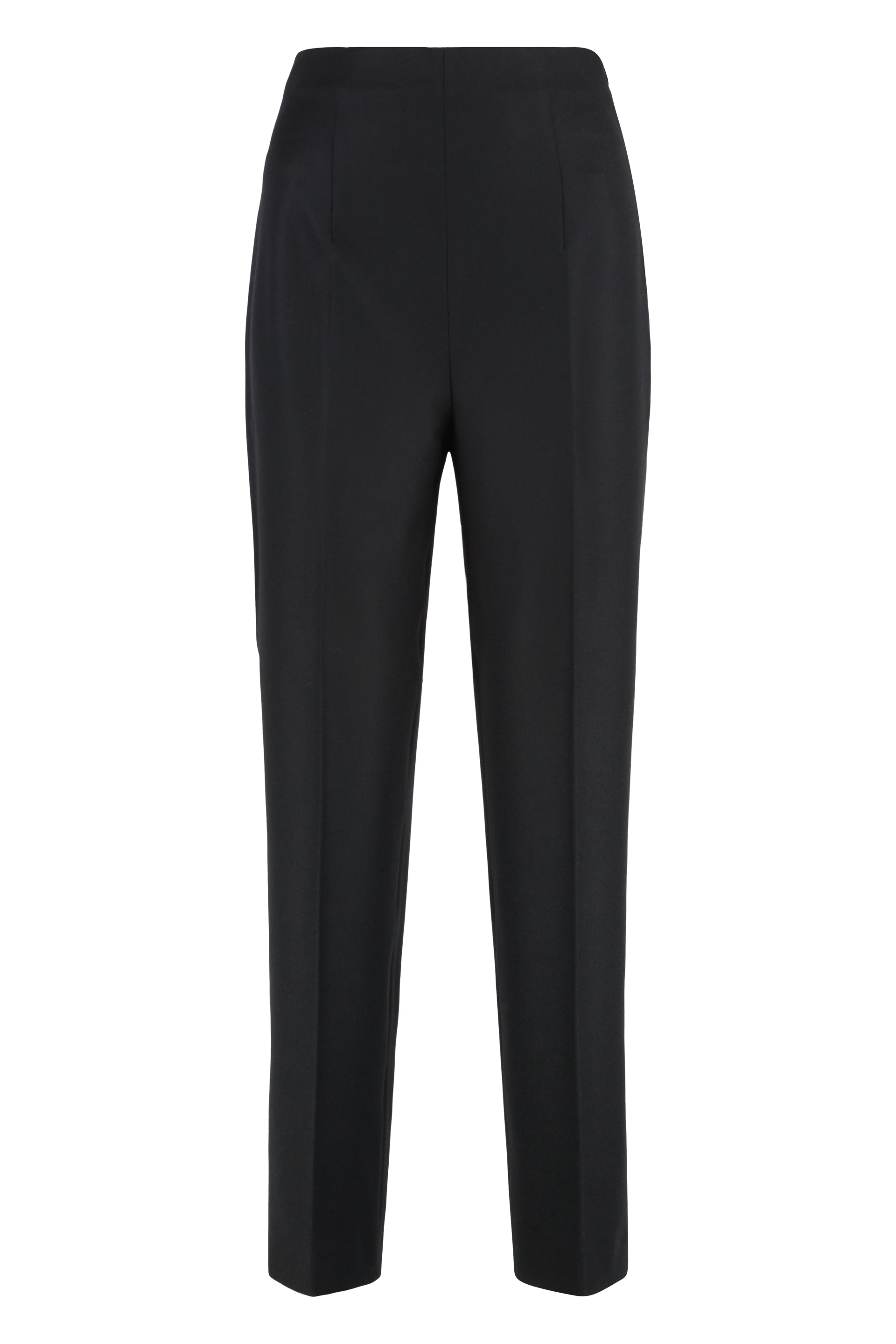 ALBERTA FERRETI Virgin Wool Trousers with Side Zip Closure