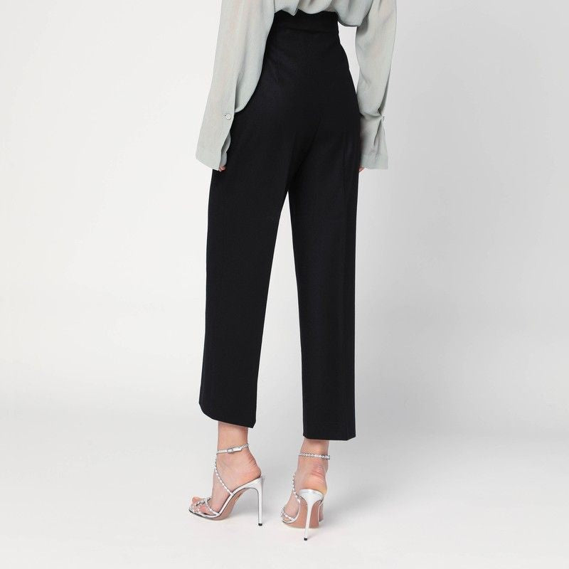 ALBERTA FERRETI High-Waisted Wool-Blend Trousers
