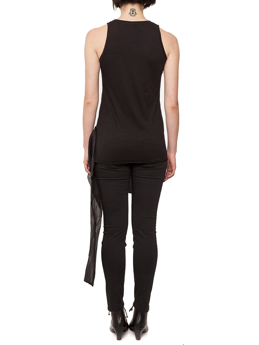 JESSICA TROSMAN Asymmetrical Cotton and Silk Tank Top