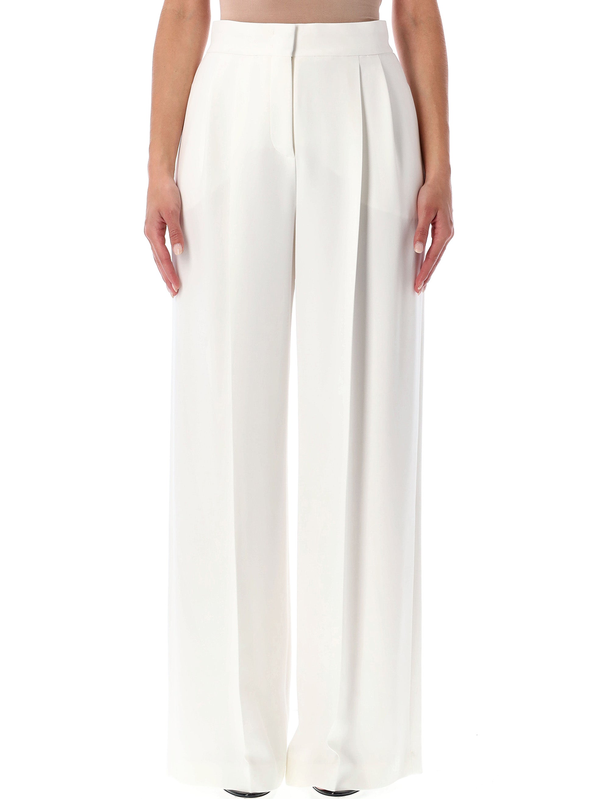 ALBERTA FERRETI Elegant Wide-Leg Pleated Trousers - Size 40