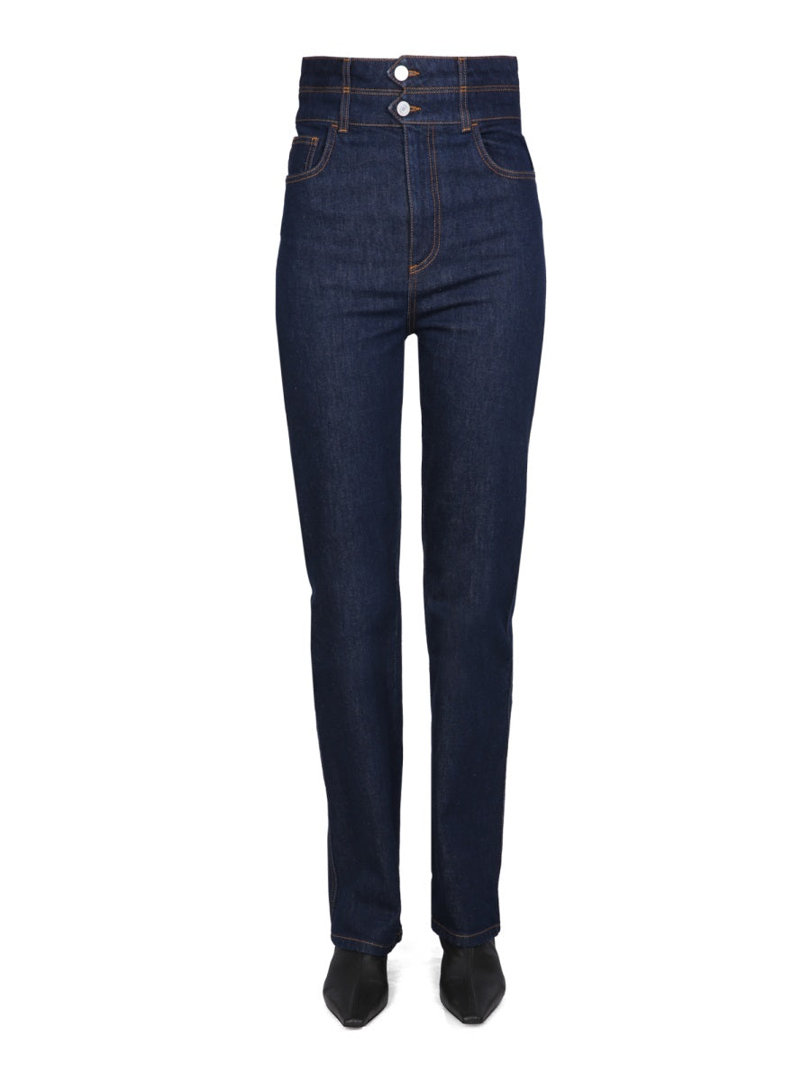 PHILOSOPHY DI LORENZO SERAFINI Comfort Denim Jeans with Two-Strap Detail - Medium