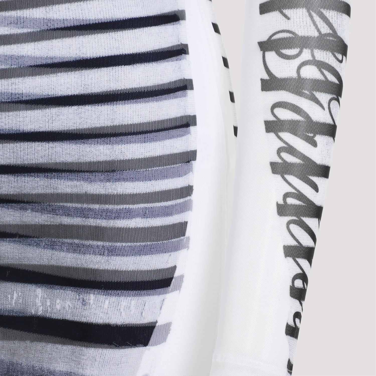 JEAN PAUL GAULTIER Spandex Mesh Printed Feathers Mini Dress