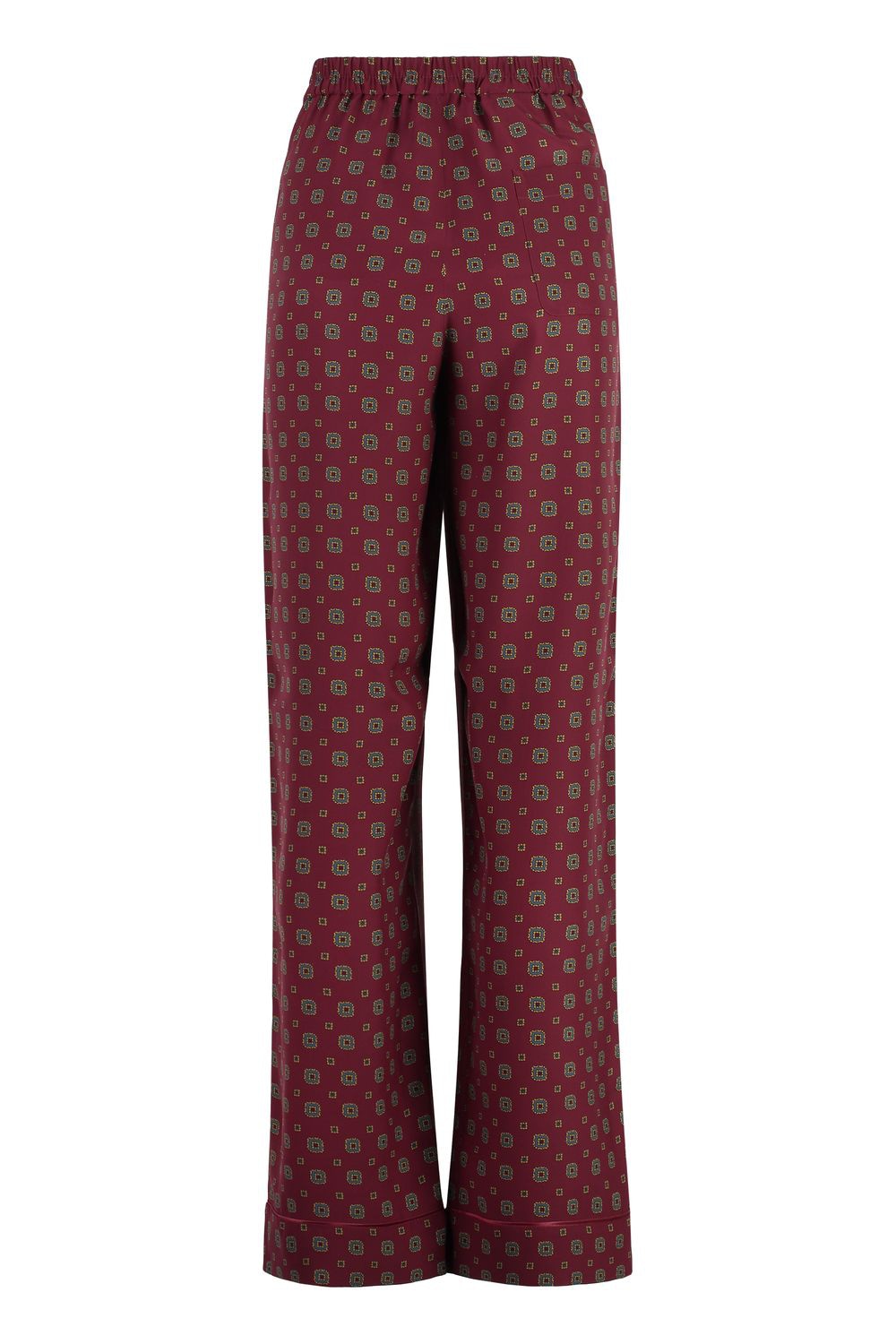 MOSCHINO COUTURE Printed Silk Pants with Elasticated Back Insert