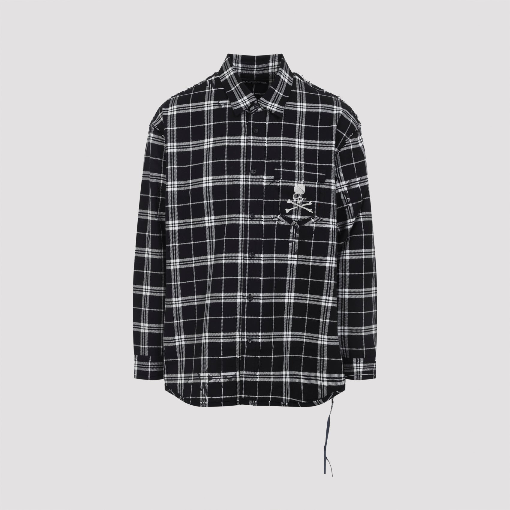MASTERMIND WORLD Reversible Raw Edge Plaid Shirt for Men