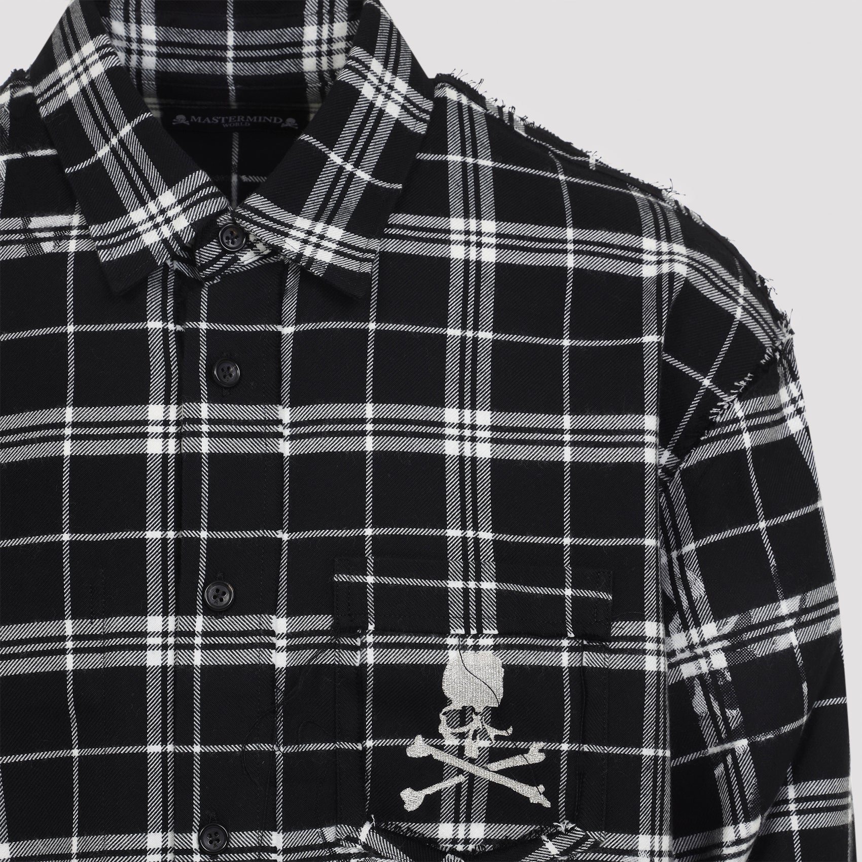 MASTERMIND WORLD Reversible Raw Edge Plaid Shirt for Men