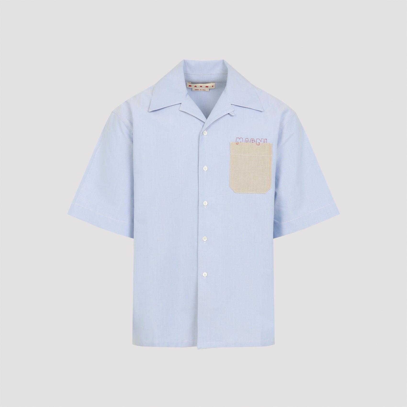 MARNI Oxford Short-Sleeved Bowling Shirt for Men