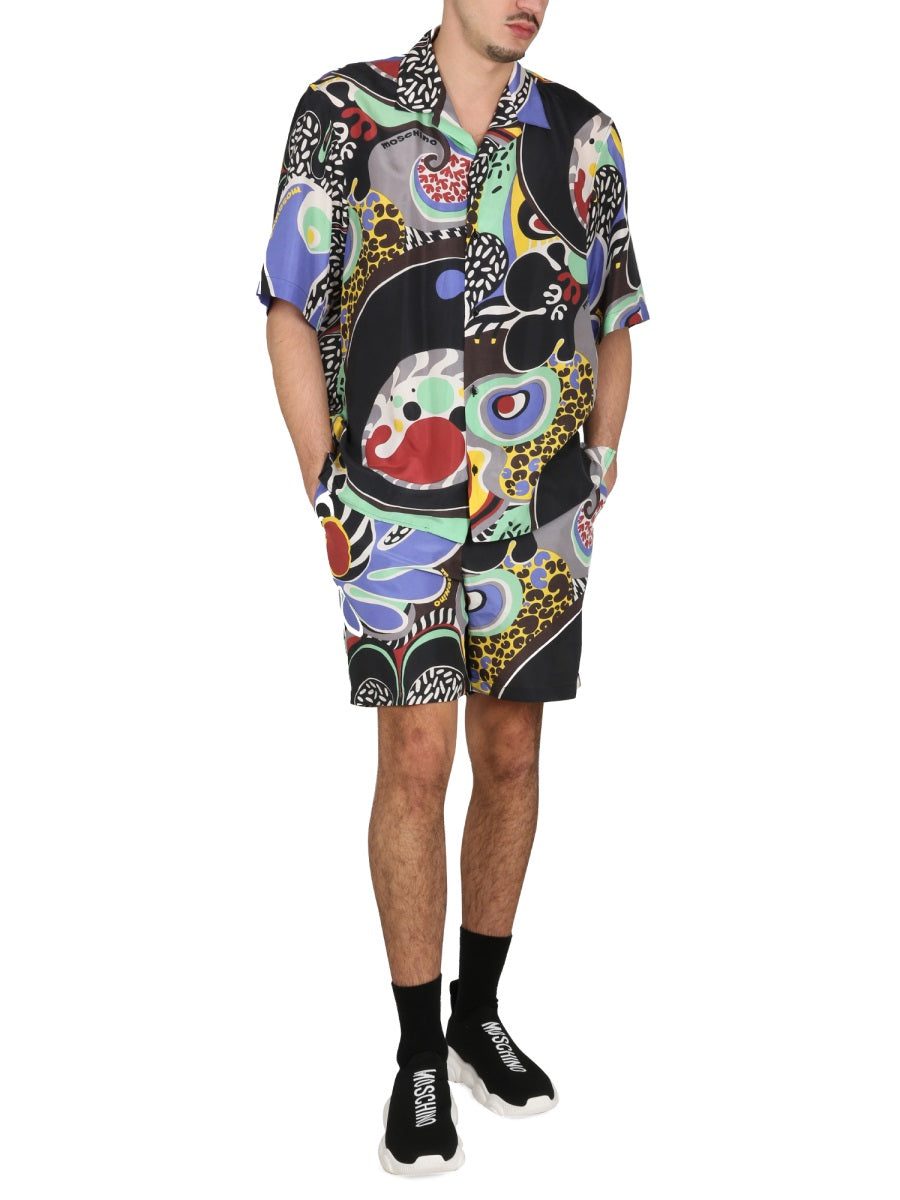 MOSCHINO COUTURE Psychedelic Print Bermuda Shorts for Men