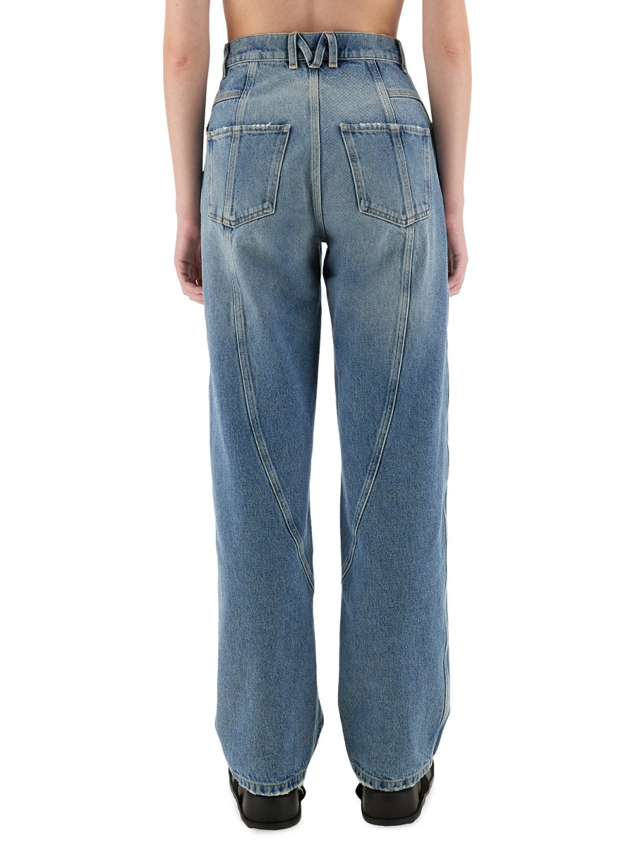 MOSCHINO COUTURE Wide Leg Cotton Jeans - Size 40