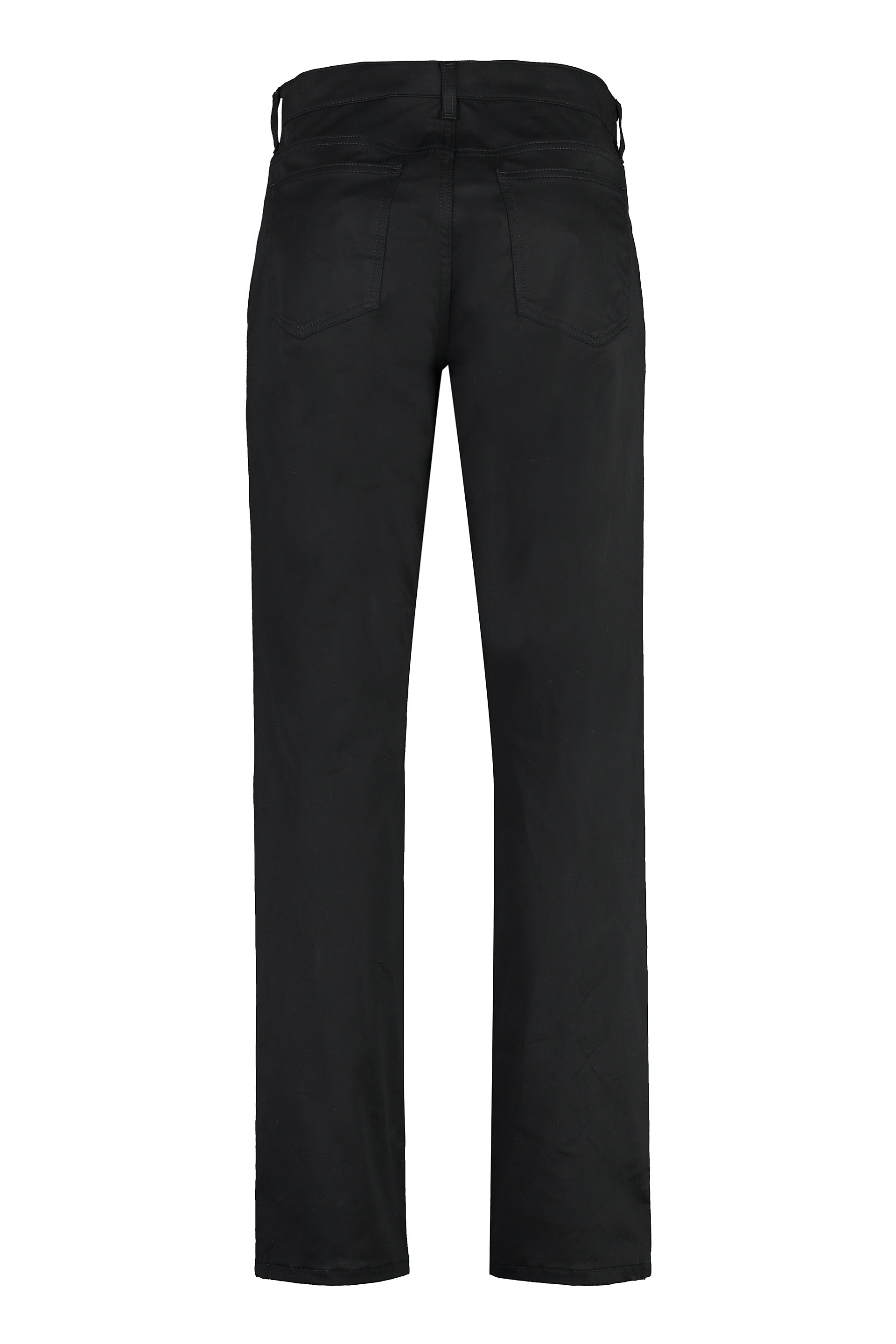 MOSCHINO COUTURE Stretch Cotton Trousers with Front Logo