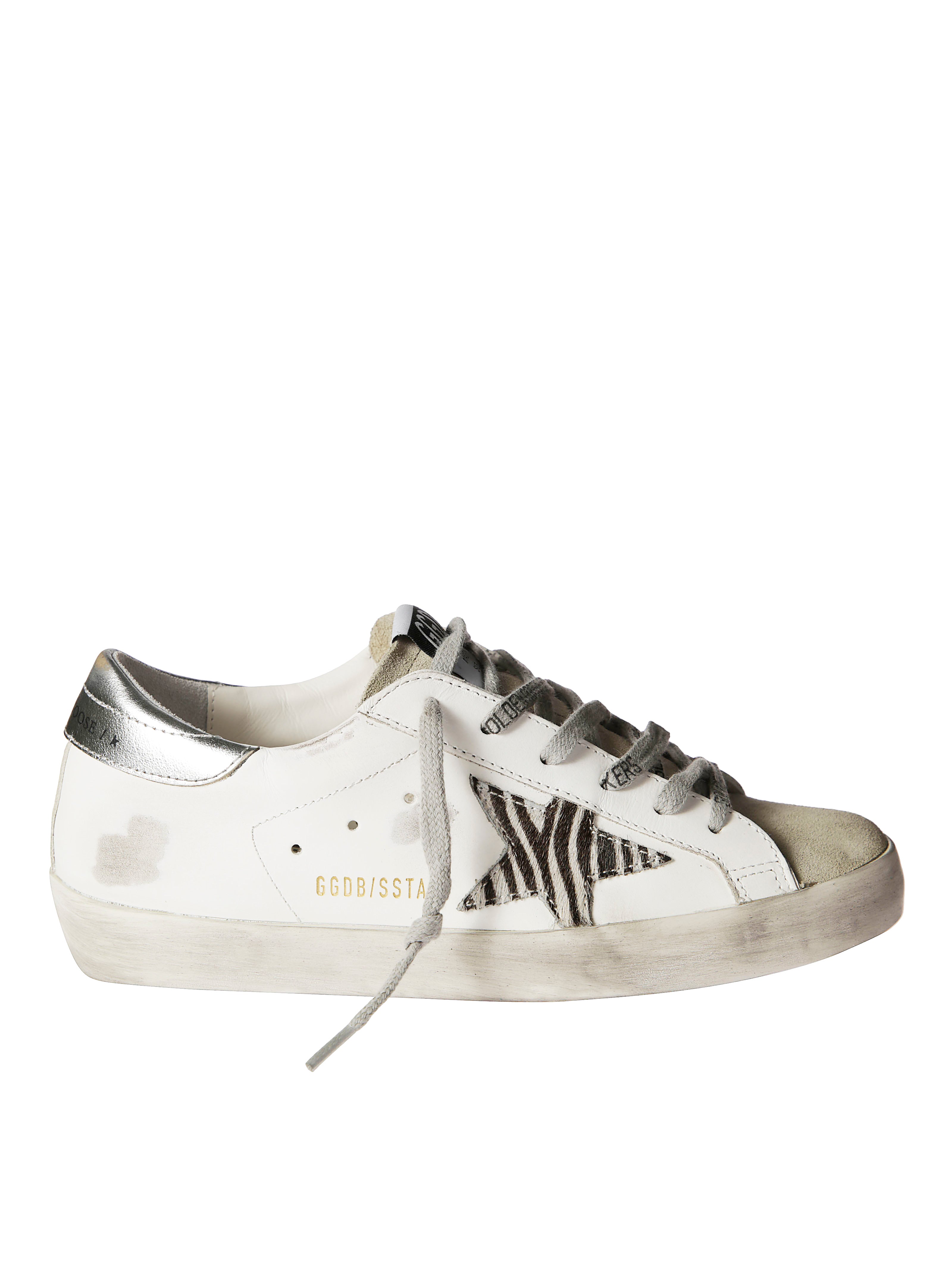 GOLDEN GOOSE Superstar Leather Upper Suede Zebra Sneakers for Men