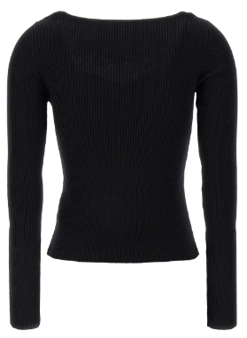 GIUSEPPE DI MORABITO Merino Wool Blend Sweater with Crystal Chain-Link Detailing