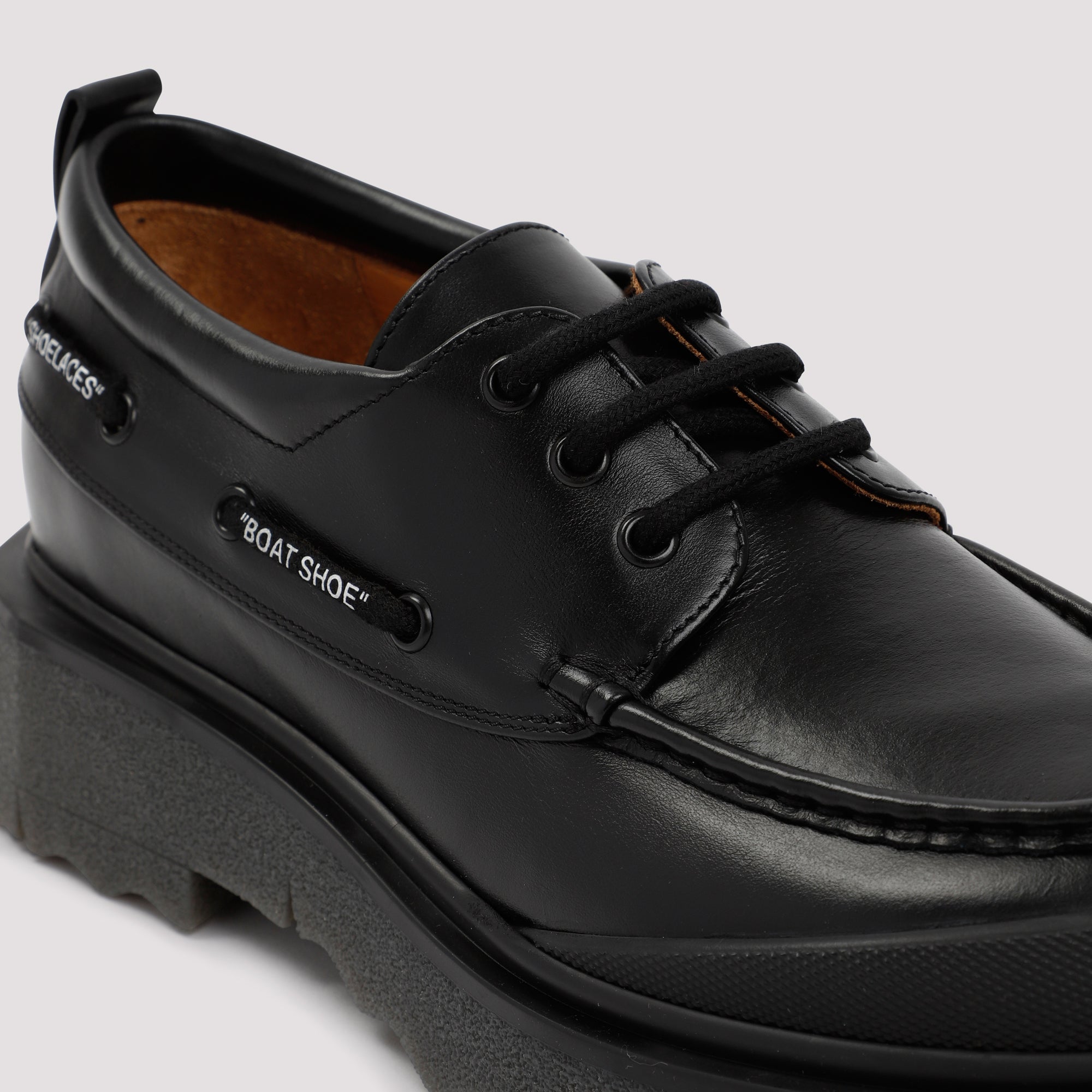 OFF WHITE Sponge Leather Boatshoe 4.5cm Heel Height