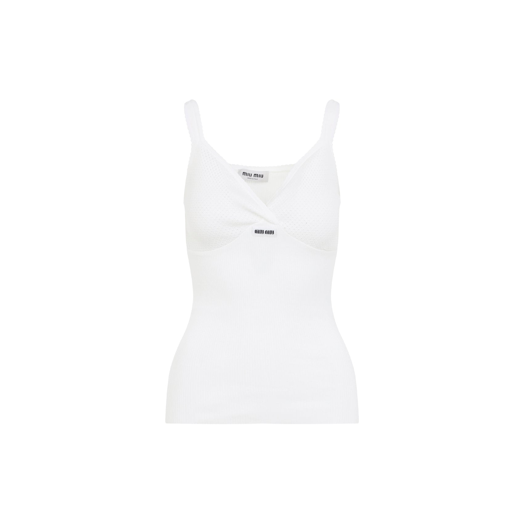 MIU MIU Cotton Tank Top for Men - FW25 Collection