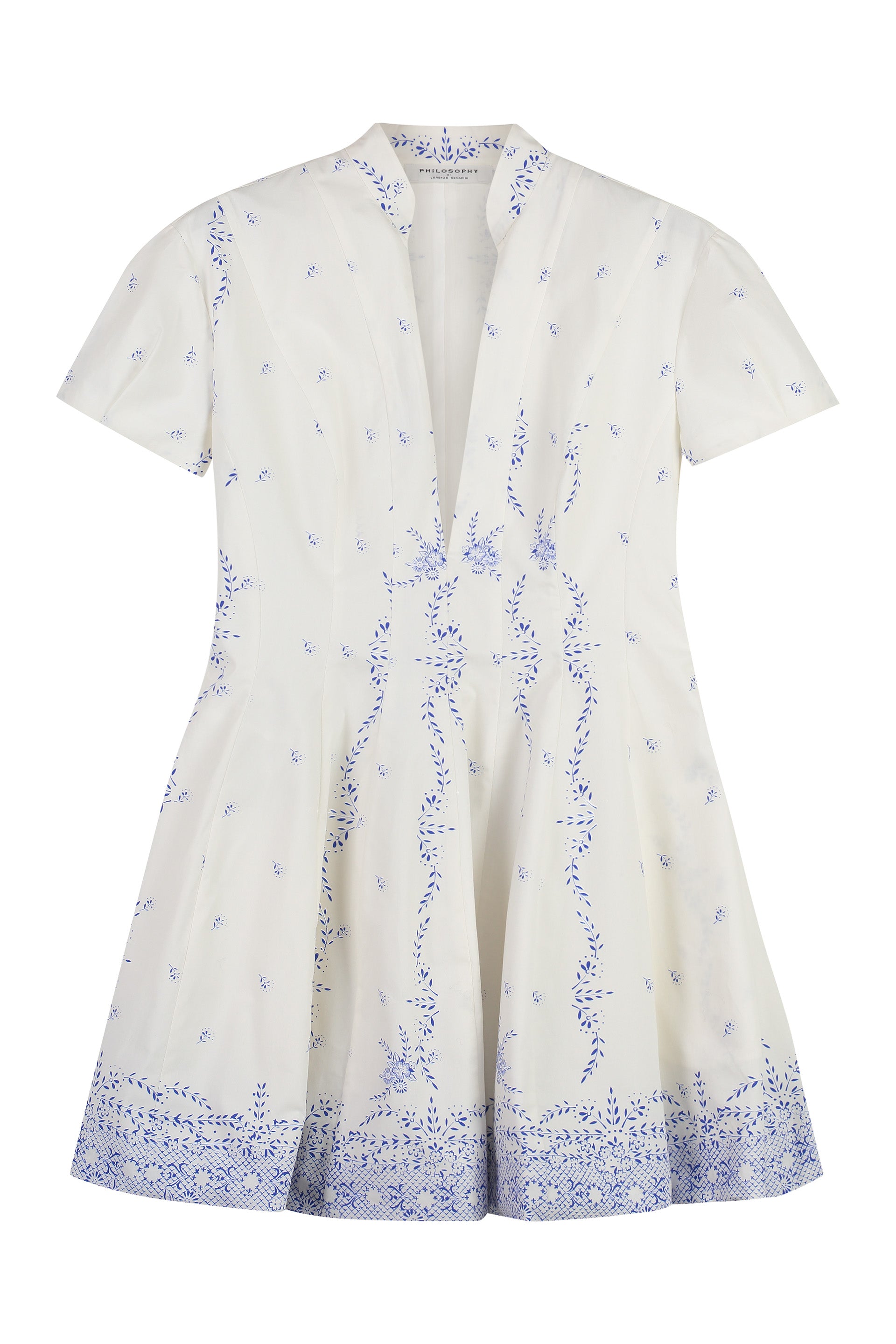 PHILOSOPHY DI LORENZO SERAFINI Chic Poplin Mini Dress with Flared Skirt and Pockets