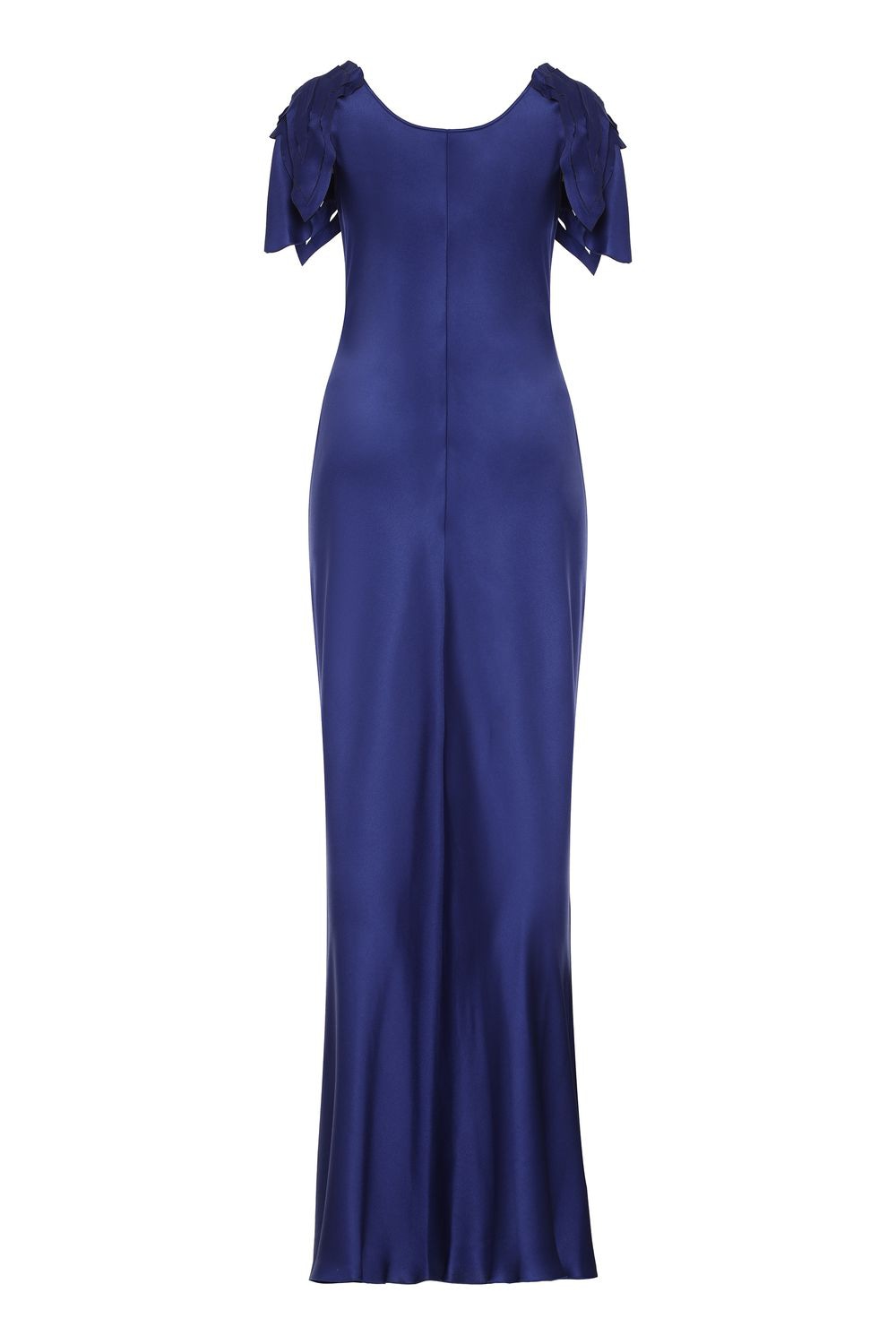 ALBERTA FERRETI Satin Dress with Draped Neckline