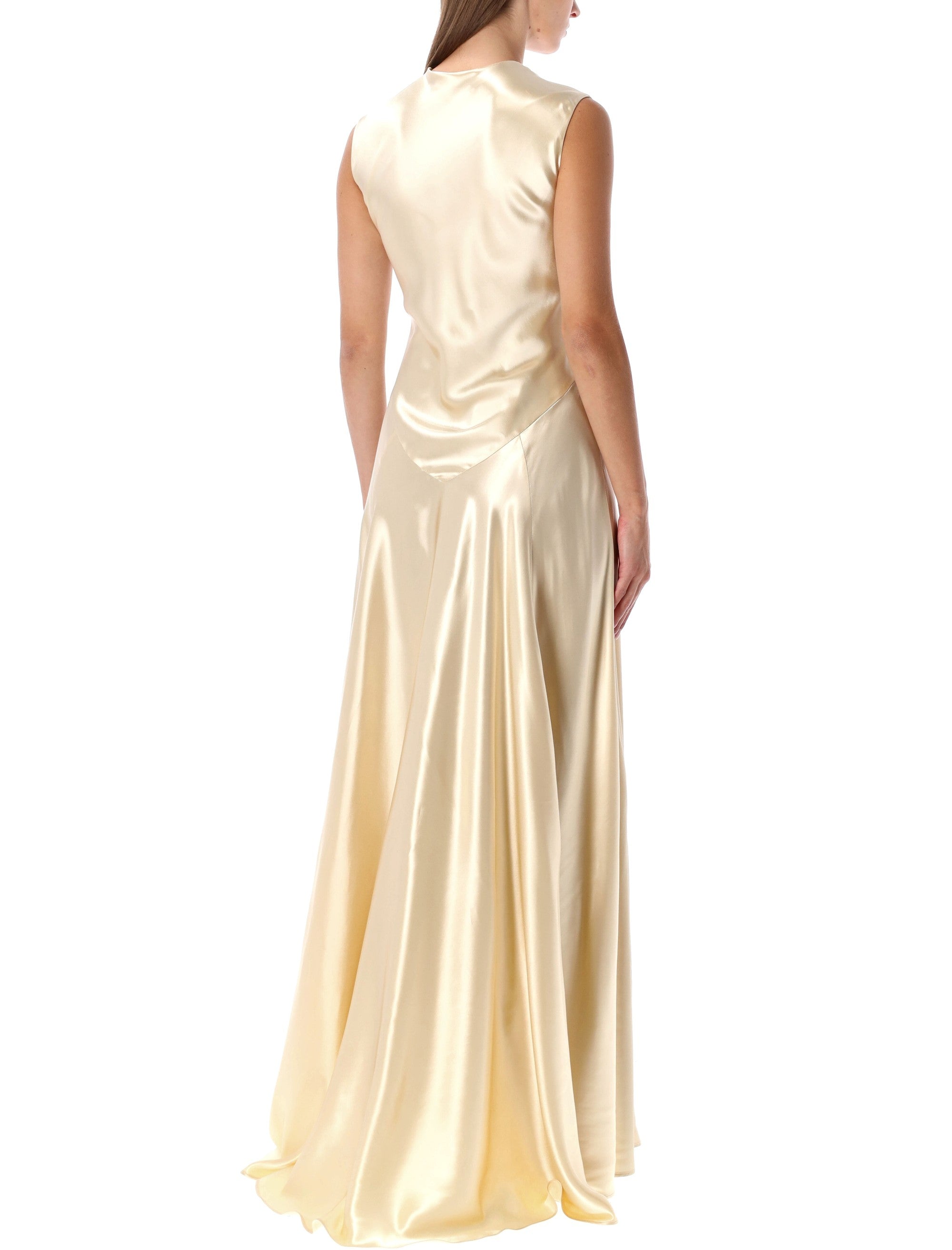 ALBERTA FERRETI Timeless Long Satin Dress - Size 40