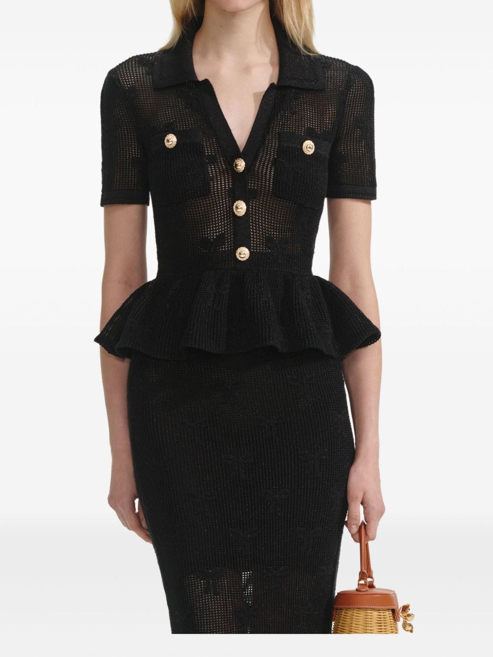 SELF-PORTRAIT Floral Embroidered Flared Dress