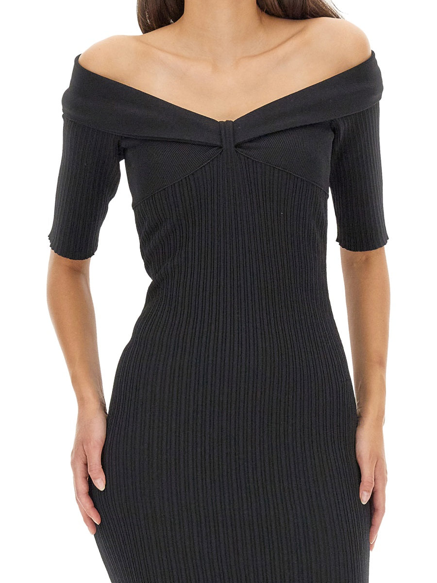 PHILOSOPHY DI LORENZO SERAFINI Off-the-Shoulder Mini Dress with 3/4 Sleeves