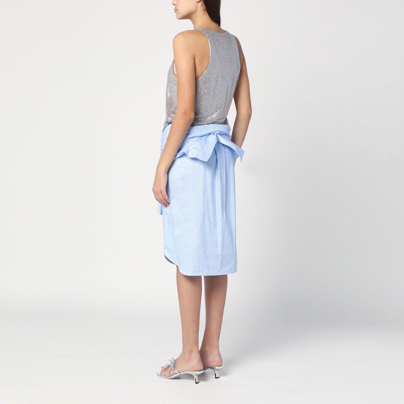 GIUSEPPE DI MORABITO Sleeveless Mini Shirt Dress with Rhinestones