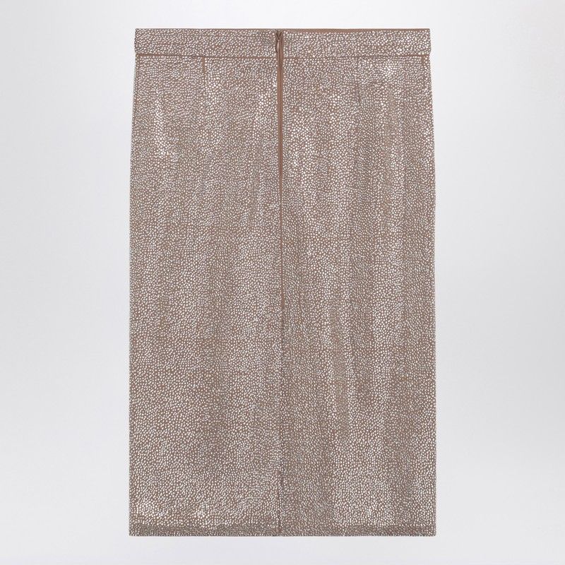 GIUSEPPE DI MORABITO MIDI SKIRT WITH SILVER RHINESTONES