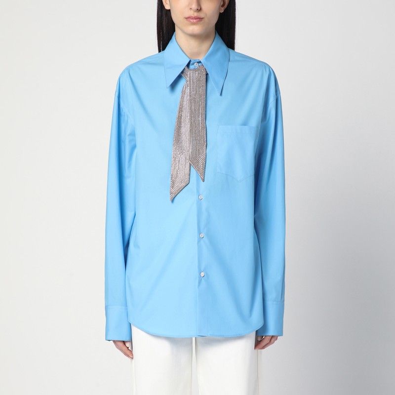 GIUSEPPE DI MORABITO Rhinestone Tie-Neck Shirt