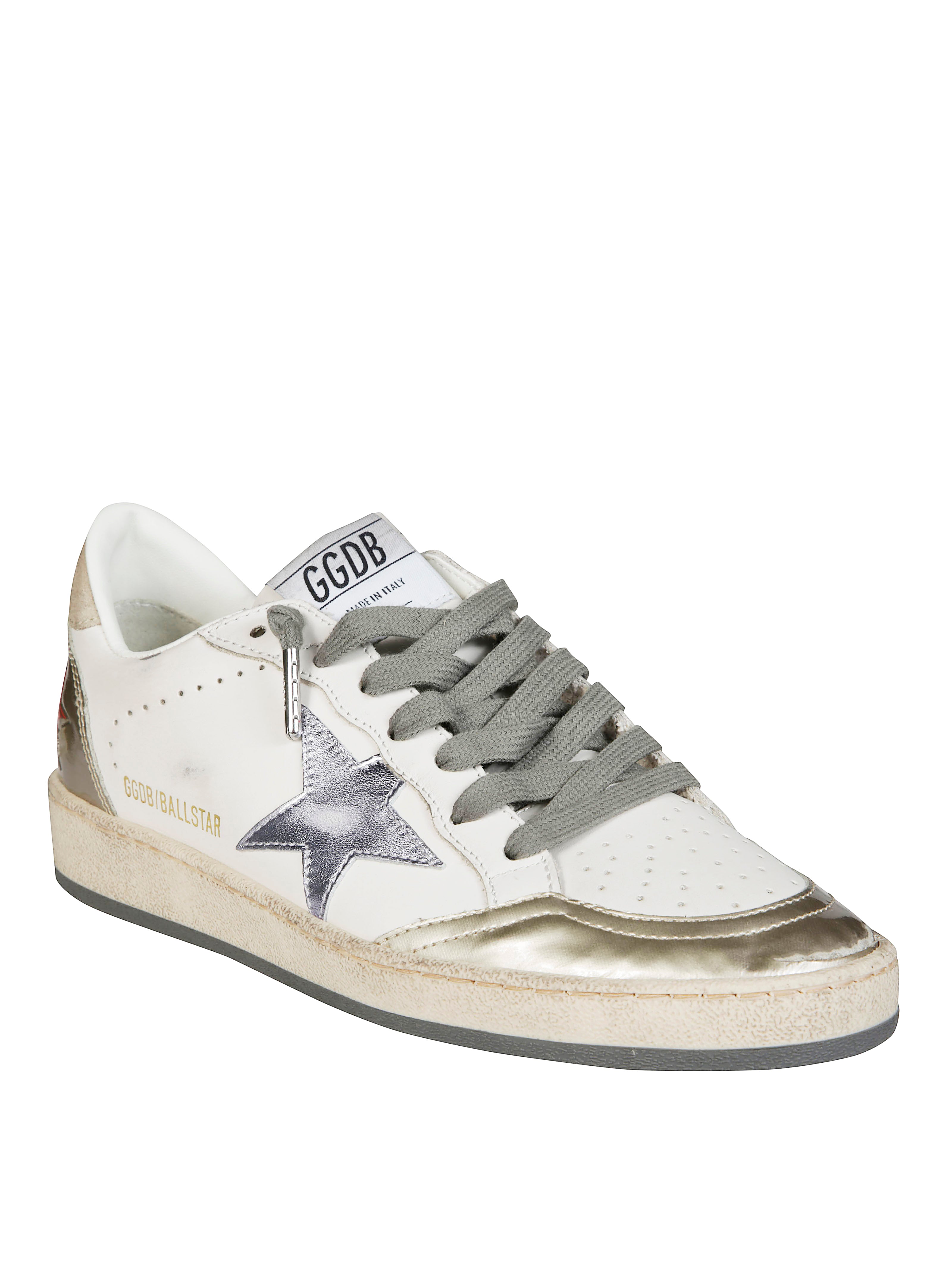 GOLDEN GOOSE Men's Classic Leather Upper Sneaker with Laminated Star Detail