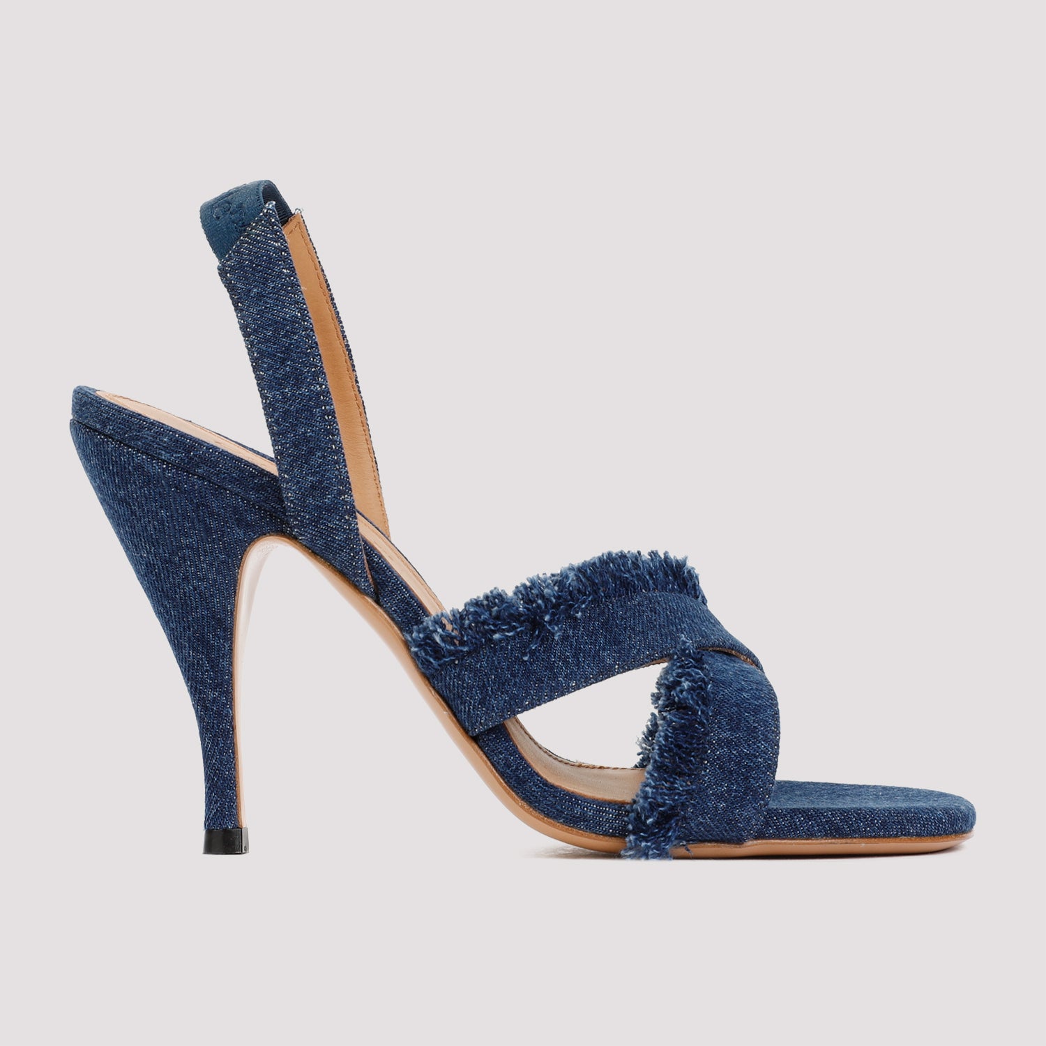OFF WHITE Curvy Heel Denim Sandal with 11cm Height