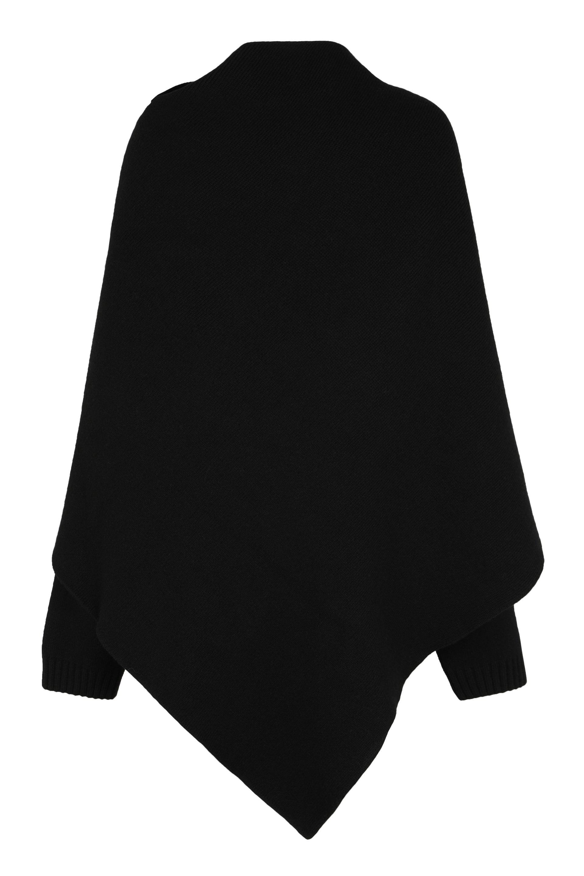 ALBERTA FERRETI Asymmetrical Merino Wool and Cashmere Cape