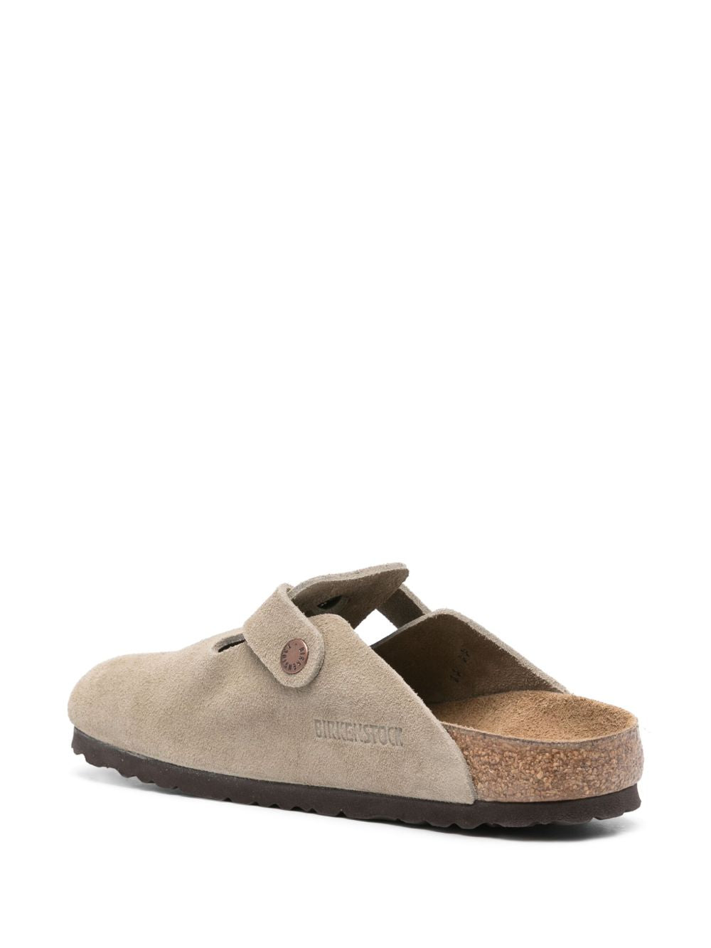 BIRKENSTOCK Suede Closed Toe Slippers with Single Buckle
