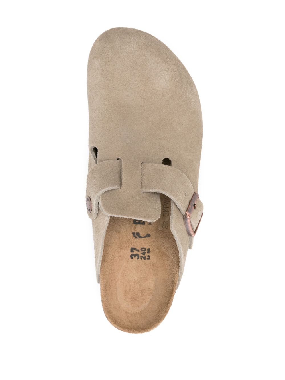 BIRKENSTOCK Suede Closed Toe Slippers with Single Buckle