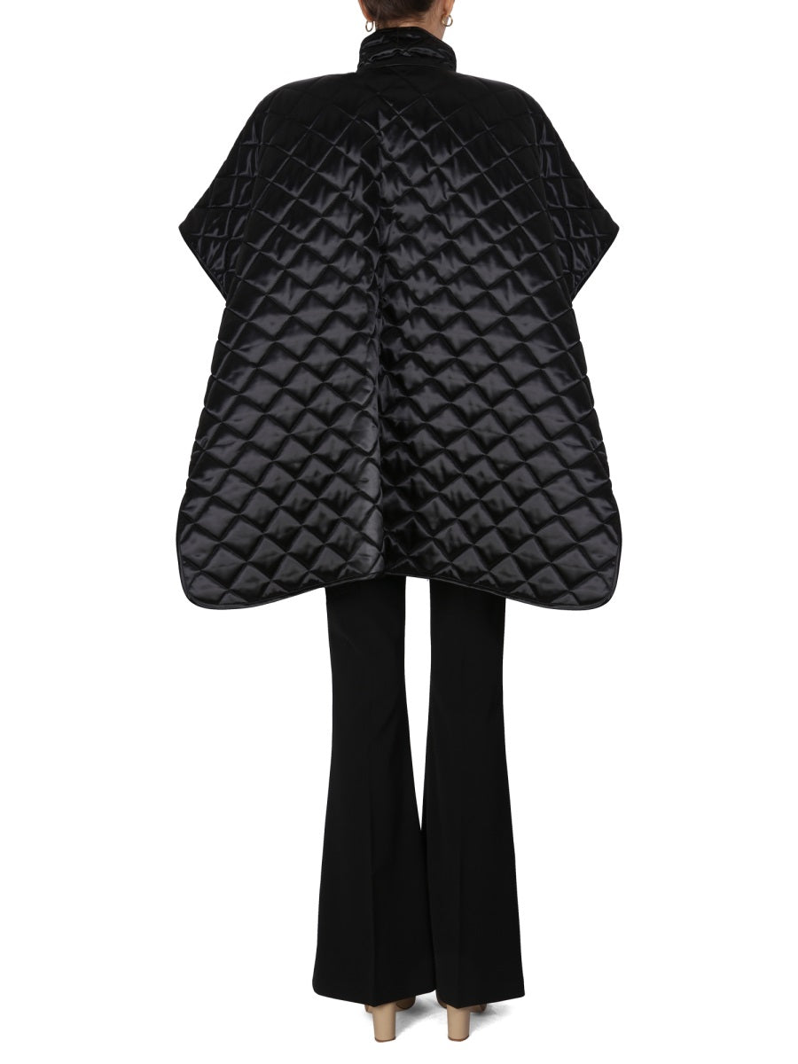 BOUTIQUE MOSCHINO Chic Quilted Jacket with High Neck and Central Button