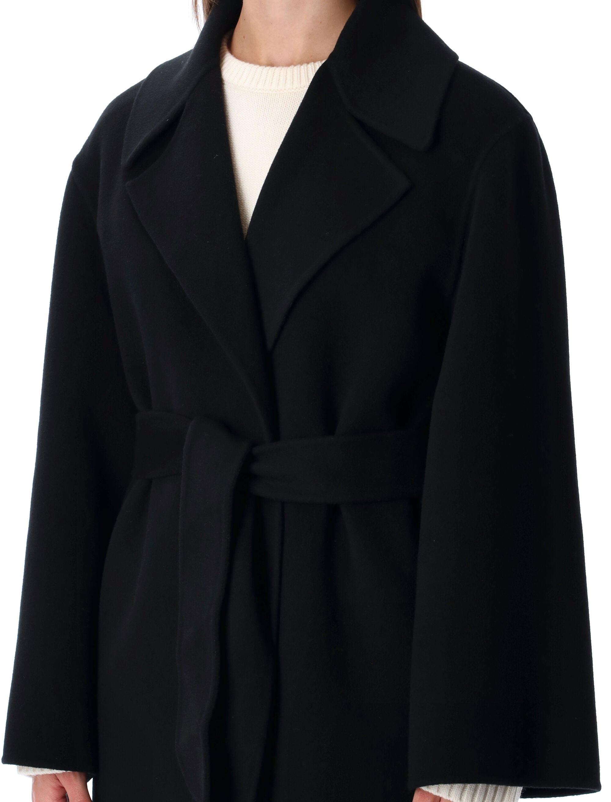 ALBERTA FERRETI Elegant Long Jacket in Double-Face Wool - Size 38