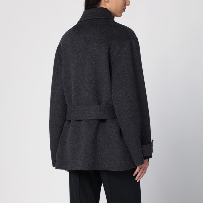 PHILOSOPHY DI LORENZO SERAFINI Double-Breasted Wool Jacket with Coordinated Waist Belt