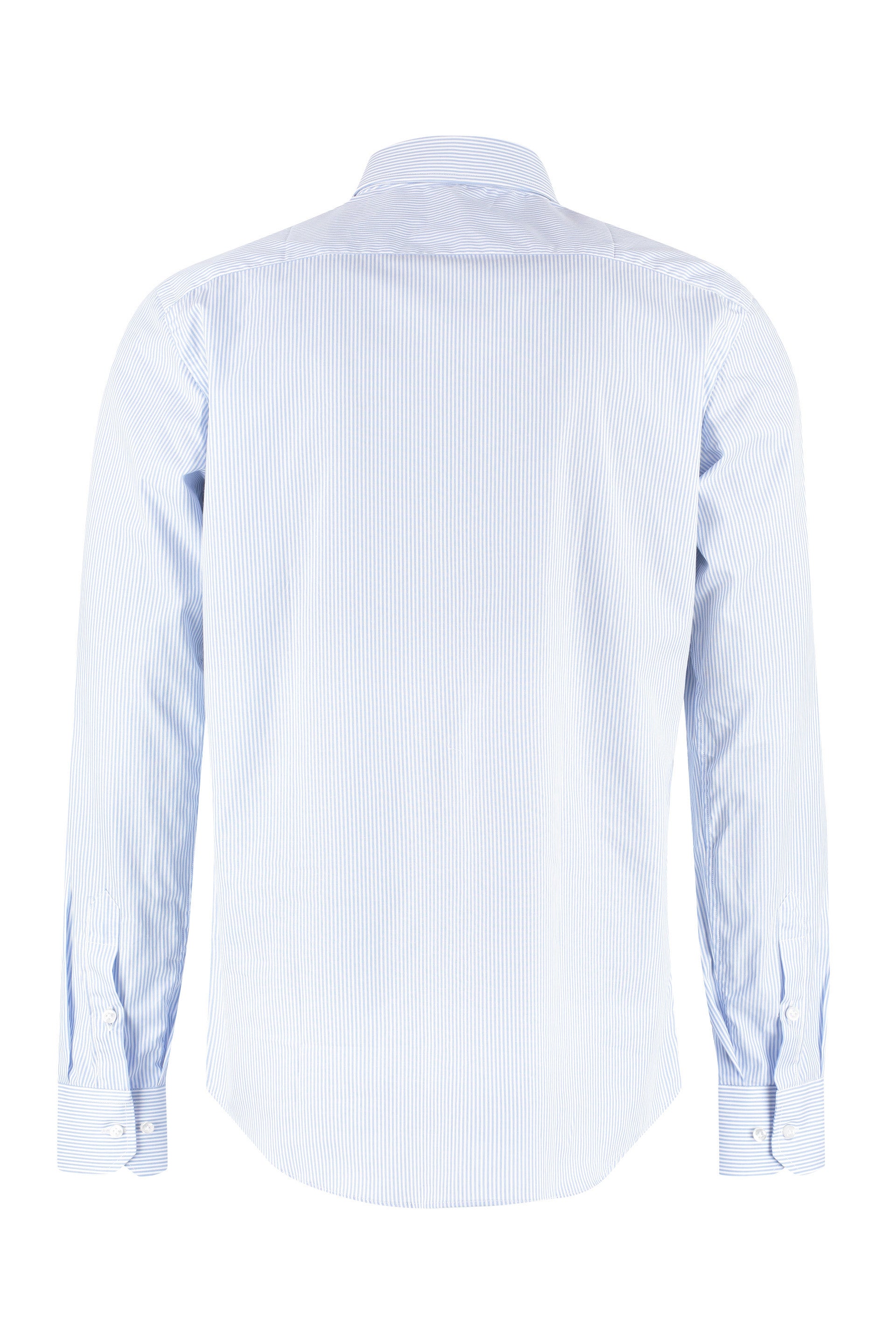 THE (ALPHABET) Stylish Striped Cotton Shirt - Rounded Hem